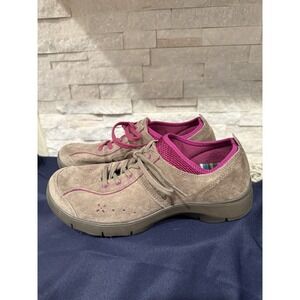 Dansko ELISE Brown Suede Leather Slip Resistant Comfort Lace Up Shoes EU 40 US 9